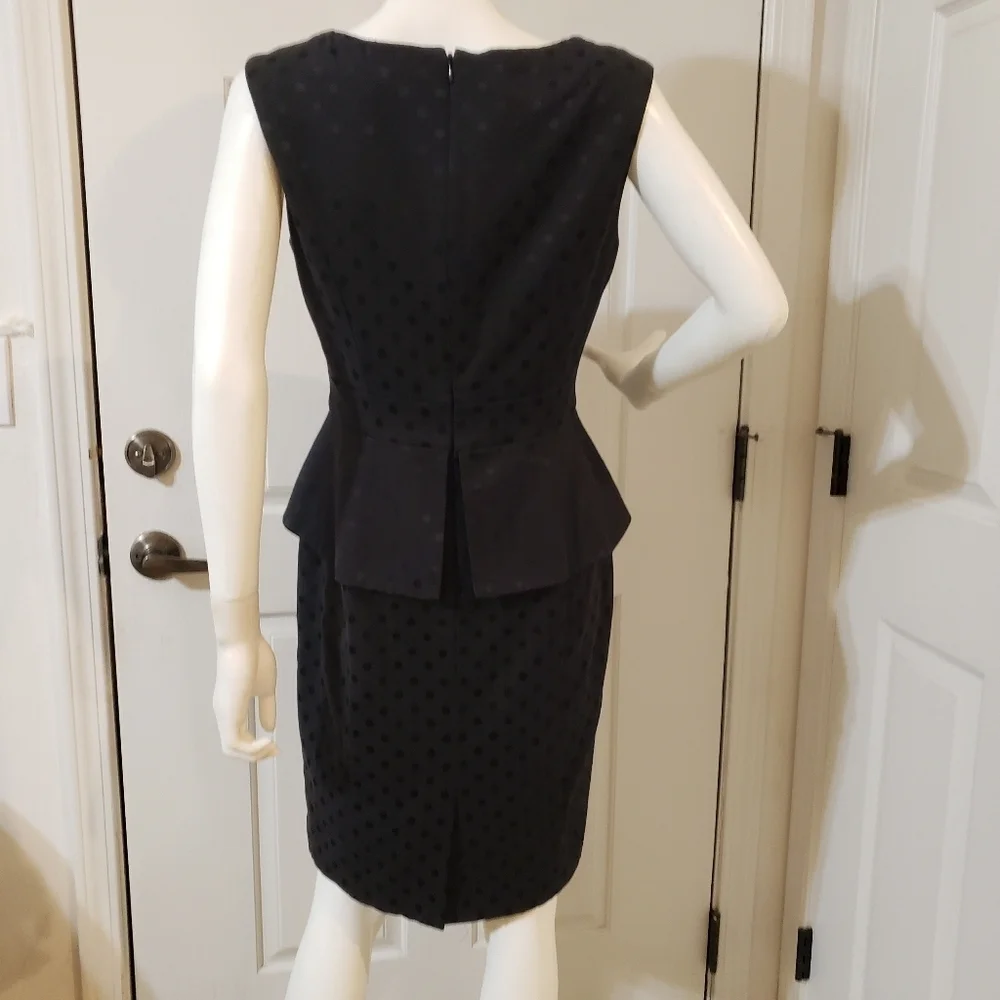 White House Black Market Black Polka Dot Midi Dress